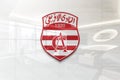 Club africain on glossy office wall realistic texture Royalty Free Stock Photo